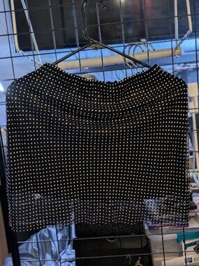 BCL5 DO+BE Rhinestone-Embellished Fishnet Skirt